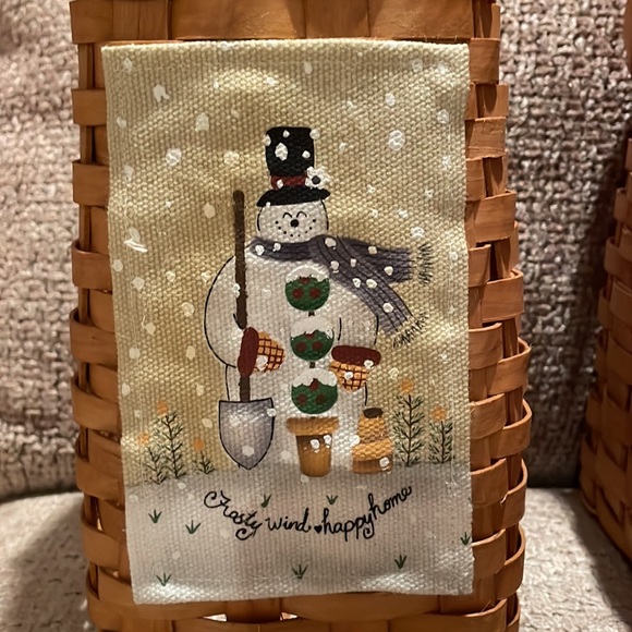 Set of 2 Snowmen Wicker Basket “Frosty Wind Happy Home” - Picture 5 of 12